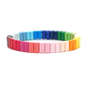 KELITCH Fashion Classic Bangles For Women Rainbow Enamel Tile Stackable Bracelets Handwoven Friendship String Elastic Bracelets
KELITCH Fashion Classic Bangles For Women Rainbow Enamel Tile Stackable Bracelets Handwoven Friendship String Elastic Bracelets