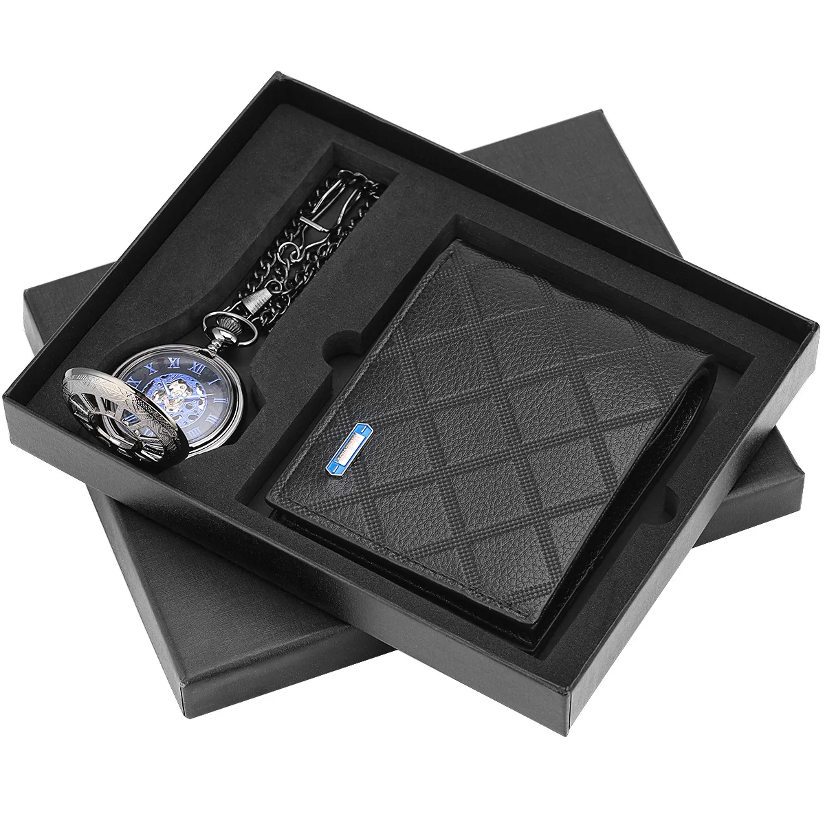 2 Pieces Boutique Gift Set Leather Wallet + Hollow out Mechanical Pocket Watch Gift Good Choice
2 Pieces Boutique Gift Set Leather Wallet + Hollow out Mechanical Pocket Watch Gift Good Choice