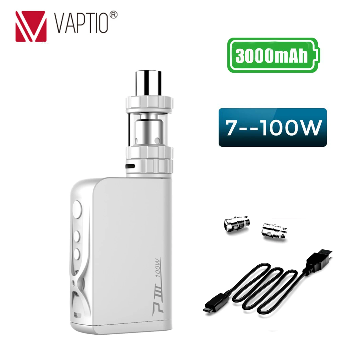 Original 100W Vape Mod kit Vaptio P3 GEAR 3000mAh e vape kit Built in battery 510 Thread atomizer 2.0ml
Original 100W Vape Mod kit Vaptio P3 GEAR 3000mAh e vape kit Built in battery 510 Thread atomizer 2.0ml