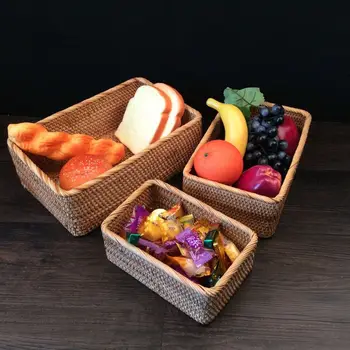 Practical Hand-woven Rattan Storage Basket Home Ornaments Square Bread Snack Food Fruit Basket Hotel Restaurant Meal Tray LA533
Practical Hand-woven Rattan Storage Basket Home Ornaments Square Bread Snack Food Fruit Basket Hotel Restaurant Meal Tray LA533