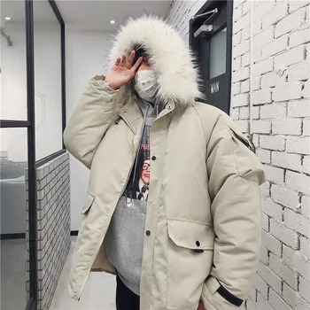 Winter New Jacket Men's Warm Fashion Thick Parka Men Solid Color Casual Fur Collar Hooded Coat Street Wild Loose Cotton Jacket
Winter New Jacket Men's Warm Fashion Thick Parka Men Solid Color Casual Fur Collar Hooded Coat Street Wild Loose Cotton Jacket