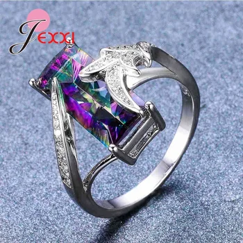 Big Rainbow Mystic Stone Finger Ring Solid 925 Sterling Silver Princess Cut Gradient AAA Zircon Charm Ethnic Tribe Women Jewelry
Big Rainbow Mystic Stone Finger Ring Solid 925 Sterling Silver Princess Cut Gradient AAA Zircon Charm Ethnic Tribe Women Jewelry