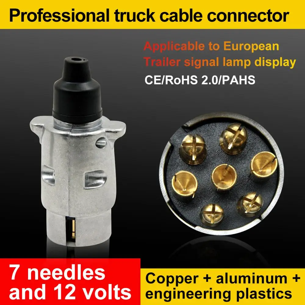 European Type 7 Pin 12 Volt Aluminum Plug Truck Cable Connector Trailer Display Light Auto Parts
European Type 7 Pin 12 Volt Aluminum Plug Truck Cable Connector Trailer Display Light Auto Parts