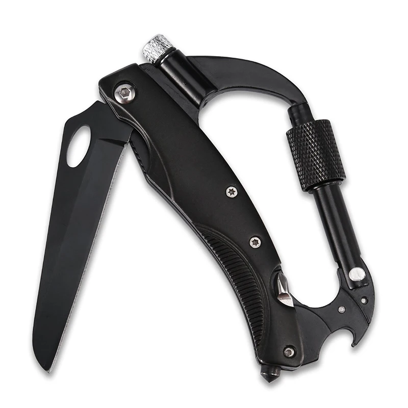 New 8-in-1 carabiner keychain clip with LED flashlight EDC life-saving equipment for camping and hiking
New 8-in-1 carabiner keychain clip with LED flashlight EDC life-saving equipment for camping and hiking