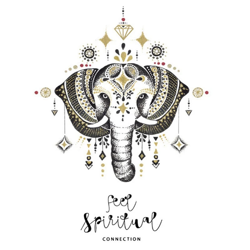 Фото Новый декор художественная виниловая наклейка настенная слон мехенди индийская