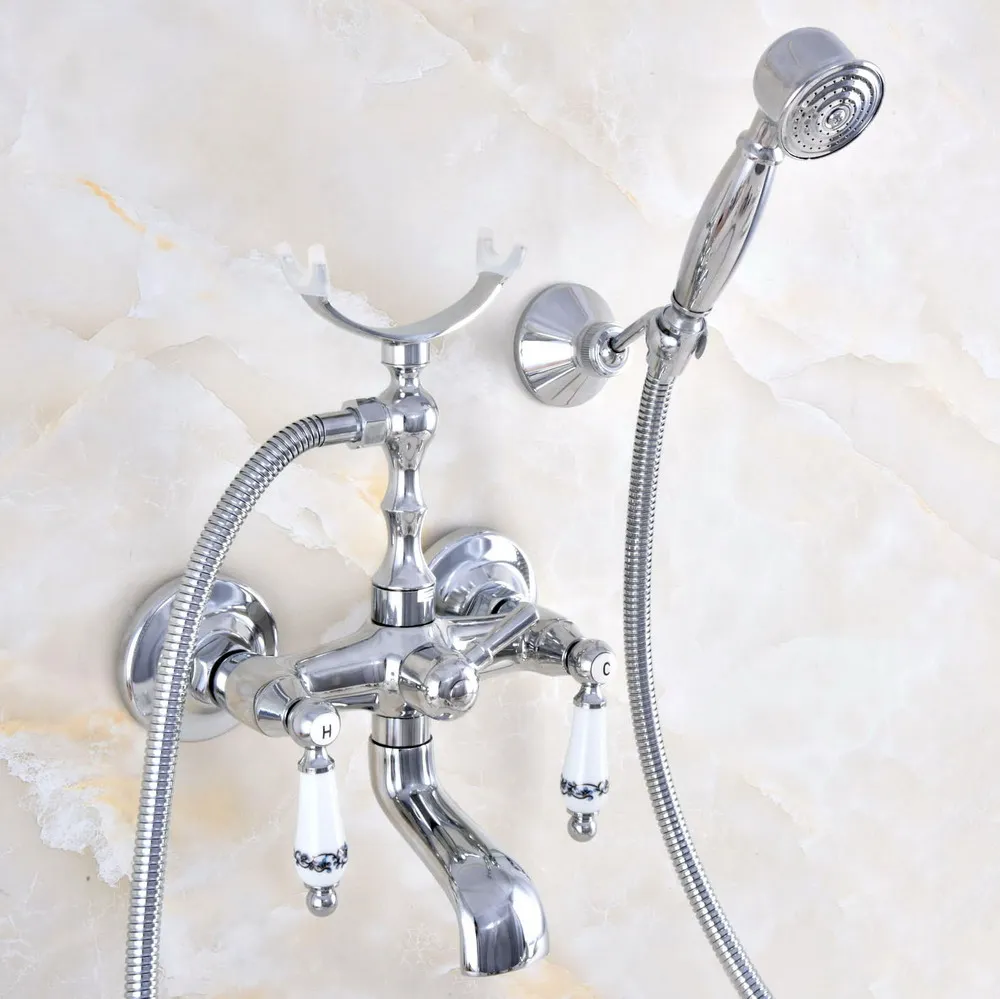 Polished Chrome Brass Wall Mounted Bathroom Tub Faucet Set WITH/ 1.5M Handheld Shower Spray Head Mixer Tap Dna708
Polished Chrome Brass Wall Mounted Bathroom Tub Faucet Set WITH/ 1.5M Handheld Shower Spray Head Mixer Tap Dna708