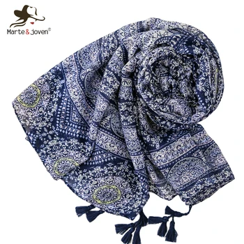 Marte&Joven Ethnic Style Geometric Print Navy Blue Tassel Scarf Women Bohemian Mini Floral Spring Lightweight Wrap Shawl Female
Marte&Joven Ethnic Style Geometric Print Navy Blue Tassel Scarf Women Bohemian Mini Floral Spring Lightweight Wrap Shawl Female