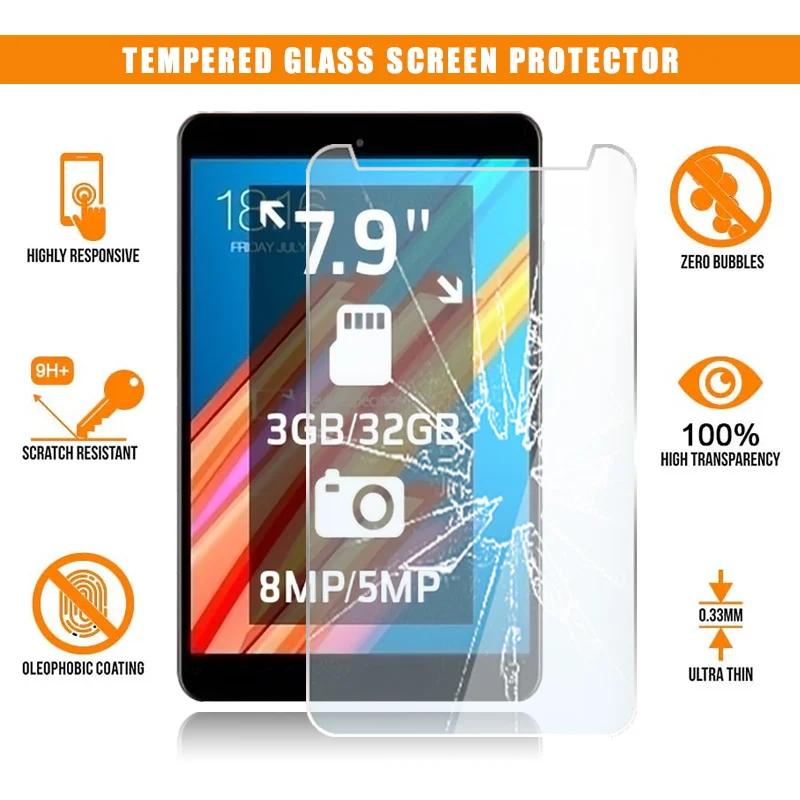 For Teclast M89 Tablet Tempered Glass Screen Protector 9H Premium Scratch Resistant Anti-fingerprint HD Clear Film Cover
For Teclast M89 Tablet Tempered Glass Screen Protector 9H Premium Scratch Resistant Anti-fingerprint HD Clear Film Cover