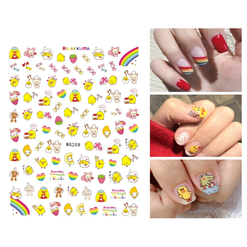 10PCS Chicken Duck Strawberry Flower Cartoon Cartoon Children Nail Art 3D Nail Art Decoration DIY Art Tool Nail Sticker 10PCS Chicken Duck Strawberry Flower Cartoon Cartoon Children Nail Art 3D Nail Art Decoration DIY Art Tool Nail Sticker