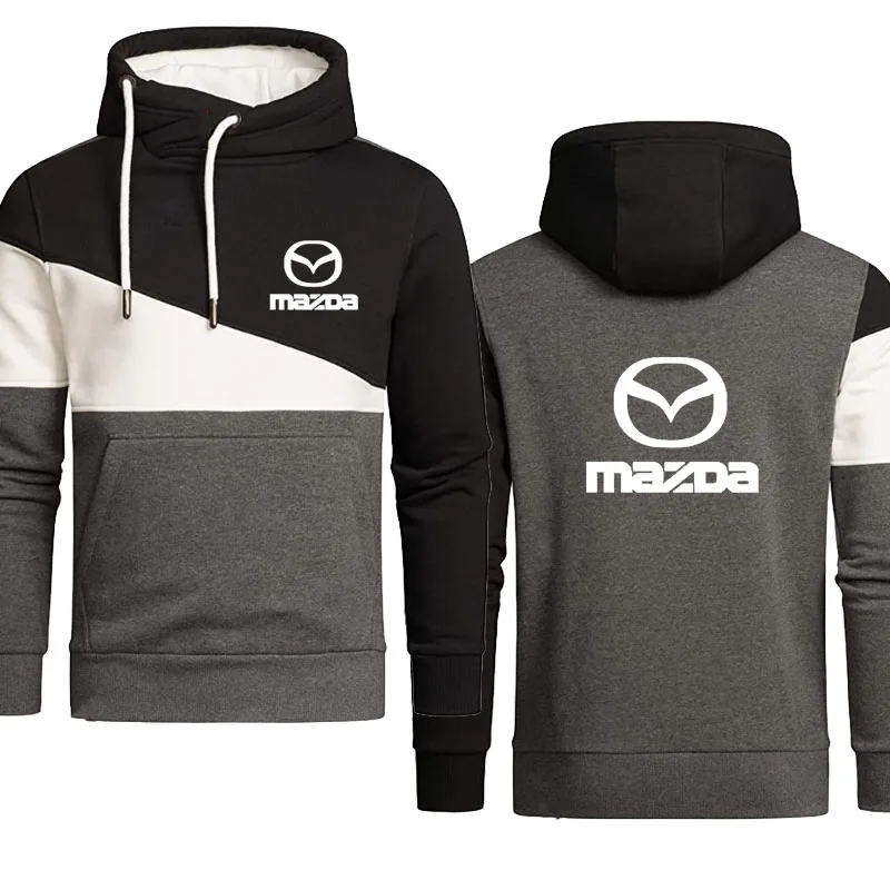 Мужская Флисовая Толстовка с капюшоном и принтом логотипа автомобиля Mazda | одежда