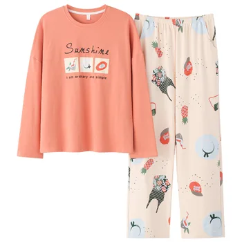 Pajamas Women Spring And Autumn Ladies Pure Cotton Long-Sleeved Trousers Korean Style Plus Size Home Service
Pajamas Women Spring And Autumn Ladies Pure Cotton Long-Sleeved Trousers Korean Style Plus Size Home Service