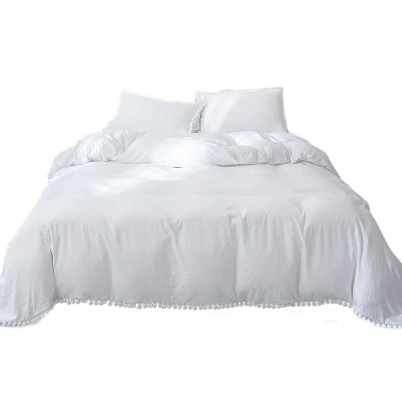 Solid Color Comfortable Quilt Cover Home Textile Three-Piece Bedding Duvet Cover Set Ball Tassel Bedding Pillowcase Bedding
Solid Color Comfortable Quilt Cover Home Textile Three-Piece Bedding Duvet Cover Set Ball Tassel Bedding Pillowcase Bedding