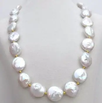 Free shipping AAA++ 17-18mm south sea white coin pearl necklace 18" 925silver GOLD CLASP 
Free shipping AAA++ 17-18mm south sea white coin pearl necklace 18" 925silver GOLD CLASP