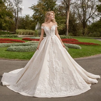 Adoly Mey Gorgeous Appliques Court Train A-Line Wedding Dresses 2020 Romantic Scoop Neck Cap Sleeve Vintage Bride Gown Plus Size
Adoly Mey Gorgeous Appliques Court Train A-Line Wedding Dresses 2020 Romantic Scoop Neck Cap Sleeve Vintage Bride Gown Plus Size