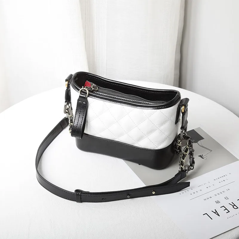 Hobo Bag WOMEN'S Cow Leather Bag 2019 New Style Star Celebrity Style Mixed Colors Rhombus Chain WOMEN'S Messenger Bag Online Cel
Hobo Bag WOMEN'S Cow Leather Bag 2019 New Style Star Celebrity Style Mixed Colors Rhombus Chain WOMEN'S Messenger Bag Online Cel