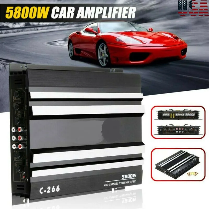 5800W 4 Channel Car Amplifier Stereo Audio Super HiFi Bass Power Amp 12V DC for Cars Amplifier Subwoofer
5800W 4 Channel Car Amplifier Stereo Audio Super HiFi Bass Power Amp 12V DC for Cars Amplifier Subwoofer