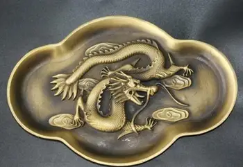 Exquisite Collection Chinese Old Brass Hand-Carved Dragon Tray Furnishing Articles Statue Home Furnishing Decoration
Exquisite Collection Chinese Old Brass Hand-Carved Dragon Tray Furnishing Articles Statue Home Furnishing Decoration