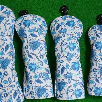 4 Pcs Portable Golf Club Headcovers 135UT PU Waterproof Blue and White Porcelain Pattern Cover Set Vintage Simple Design 
4 Pcs Portable Golf Club Headcovers 135UT PU Waterproof Blue and White Porcelain Pattern Cover Set Vintage Simple Design