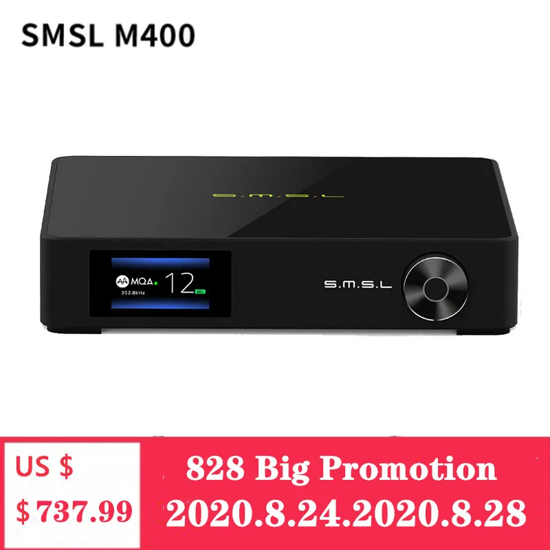 SMSL M400 Player Bluetooth UAT Decoder DAC Chip AK4499 Support MQA Decoding DSD 32-bit 768kHz USB XMOS XU216
SMSL M400 Player Bluetooth UAT Decoder DAC Chip AK4499 Support MQA Decoding DSD 32-bit 768kHz USB XMOS XU216