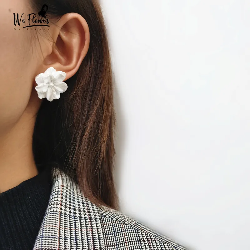 1Par Mujer Elegante Pendientes de botón flor cristal Aretes joyería Earring