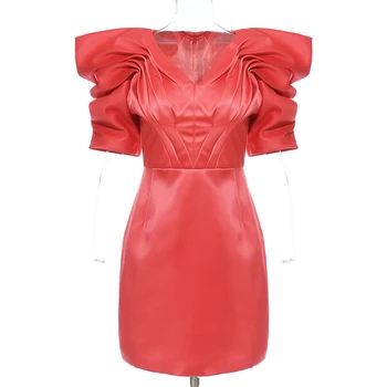 HIGH QUALITY Newest Fashion 2020 Designer Runway Dress Women's V-neck Puff Sleeve Party Dress 
HIGH QUALITY Newest Fashion 2020 Designer Runway Dress Women's V-neck Puff Sleeve Party Dress