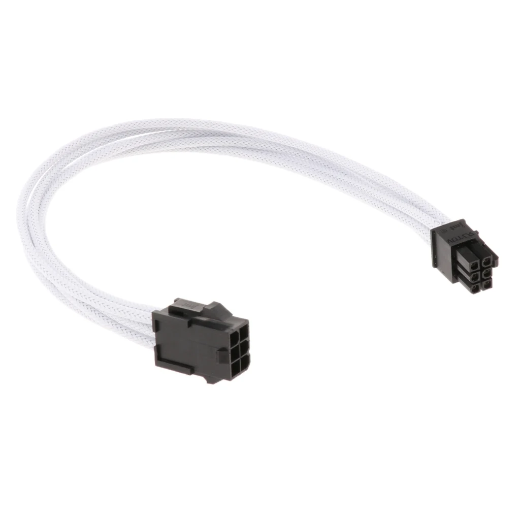 6Pin PCIe Male To Female PSU Power Extension Cable 18AWG Pure Copper Tin Plated PSU Cord with Latch (White) 6Pin PCIe Male To Female PSU Power Extension Cable 18AWG Pure Copper Tin Plated PSU Cord with Latch (White)