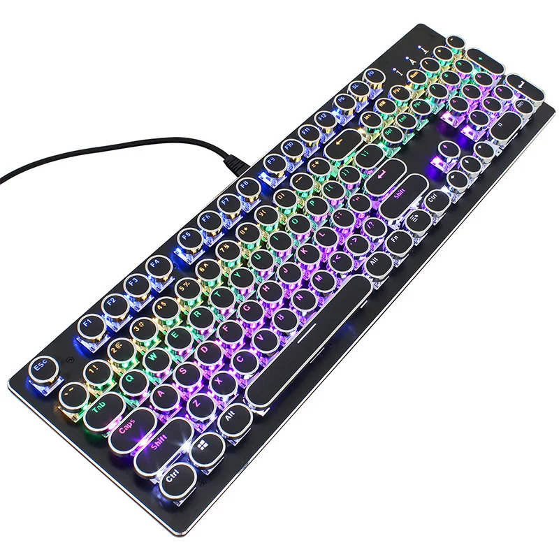 Typewriter Mechanical Keyboard, Steampunk Style Mechanical Keyboard, Backlit Game Wired Keyboard USB for PC/Mac and Laptop
Typewriter Mechanical Keyboard, Steampunk Style Mechanical Keyboard, Backlit Game Wired Keyboard USB for PC/Mac and Laptop