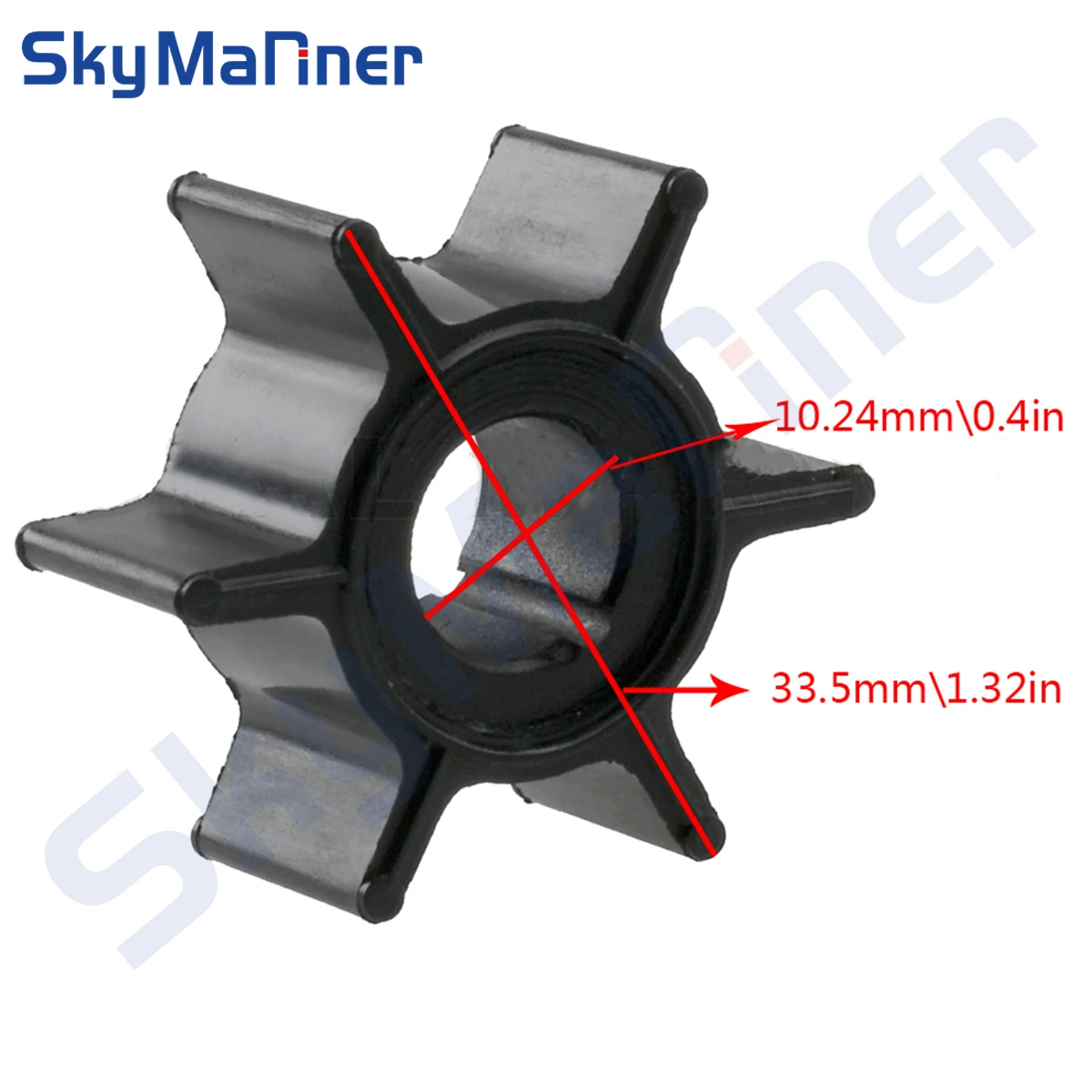 

369-65021 Water Pump Impeller for Tohatsu 3.5 5HP HANKAI 5HP 6HP Outboard Motor 2 stroke 369-65021-1 Mercury 4HP 5HP 47-16154