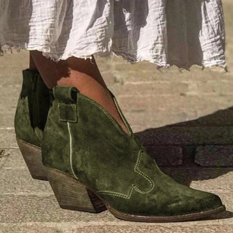 Women Retro Pointed Toe Mid Heel Zipper Ankle Boots 2019 New Ladies Solid Color Flock Leather Low Cut Boots Fashion Short Boots
Women Retro Pointed Toe Mid Heel Zipper Ankle Boots 2019 New Ladies Solid Color Flock Leather Low Cut Boots Fashion Short Boots