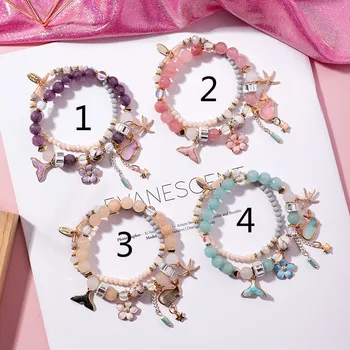 TSHOU315 Beaded Bracelet Double-layer Stretch Personality Retro Flowers Starfish Bohemia Bracelet 
TSHOU315 Beaded Bracelet Double-layer Stretch Personality Retro Flowers Starfish Bohemia Bracelet