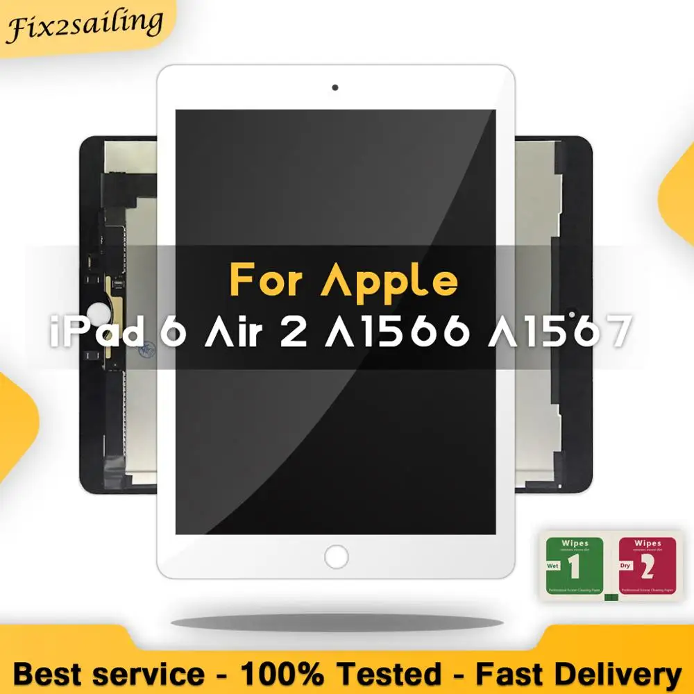 9.7'' New For Apple iPad 6 Air 2 A1567 A1566 LCD Display Touch Screen Digitizer Assembly Replacement 100% New Grade
9.7'' New For Apple iPad 6 Air 2 A1567 A1566 LCD Display Touch Screen Digitizer Assembly Replacement 100% New Grade