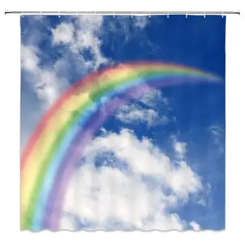 Rainbow Shower Curtain Decor Blue Sky White Cloud Landscape Bathroom Curtain Polyester Fabric Machine Washable with Hooks 70x70
Rainbow Shower Curtain Decor Blue Sky White Cloud Landscape Bathroom Curtain Polyester Fabric Machine Washable with Hooks 70x70