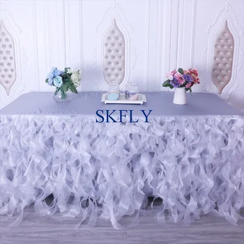 CL010JA Nice custom made wedding rectangle many colors silver grey curly willow table cloth 
CL010JA Nice custom made wedding rectangle many colors silver grey curly willow table cloth