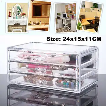 24X15X11CM Transparent Cosmetics Storage Box Acrylic Desktop Organization Makeup Jewelry Organizer Display Stand 3 Drawers
24X15X11CM Transparent Cosmetics Storage Box Acrylic Desktop Organization Makeup Jewelry Organizer Display Stand 3 Drawers