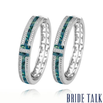 Bride Talk High Quality Copper Big Round Shining Earrings Micro Pave Cubic Zircon AAA Bride Wedding Earrings jewelry For Women
Bride Talk High Quality Copper Big Round Shining Earrings Micro Pave Cubic Zircon AAA Bride Wedding Earrings jewelry For Women