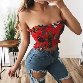 Women Off Shoulder Printe Top Bra Strapless Bandeau Tops Crop Top Female Tube Tops
Women Off Shoulder Printe Top Bra Strapless Bandeau Tops Crop Top Female Tube Tops