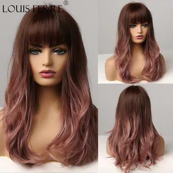 LOUIS FERRE Dark Brown Pink Purple Ombre Wig Medium Wave Synthetic Wigs with Bangs for White/Black Women Party/Daily Natural Wig
LOUIS FERRE Dark Brown Pink Purple Ombre Wig Medium Wave Synthetic Wigs with Bangs for White/Black Women Party/Daily Natural Wig