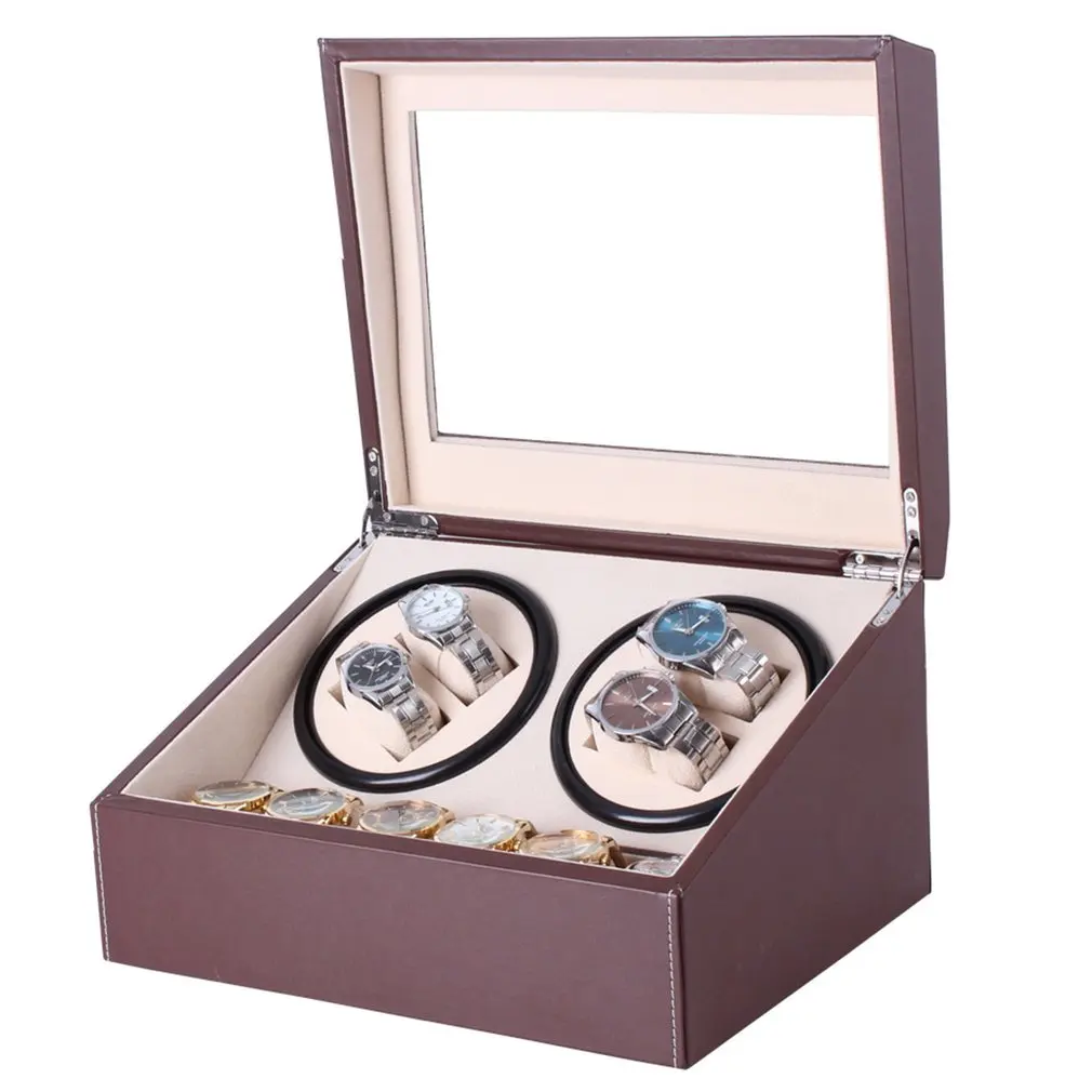 US plug Automatic Mechanical PU Leather Watch Winding Winder Storage Box Collection Display Doblue Head Motor Jewelry Winder Box
US plug Automatic Mechanical PU Leather Watch Winding Winder Storage Box Collection Display Doblue Head Motor Jewelry Winder Box