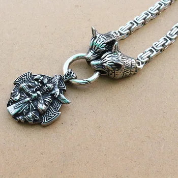 1pcs stainless steel viking wolf head chain with Odin by Helena Rosova pendant norse jewelry viking cross raven necklace
1pcs stainless steel viking wolf head chain with Odin by Helena Rosova pendant norse jewelry viking cross raven necklace