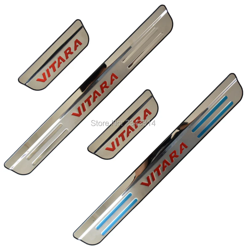 For Suzuki Vitara 2015-2021 Accessories Stainless Door Sill Kick Scuff Plate Guard Pedal Protector Trim Step Cover Car Styling For Suzuki Vitara 2015-2021 Accessories Stainless Door Sill Kick Scuff Plate Guard Pedal Protector Trim Step Cover Car Styling
