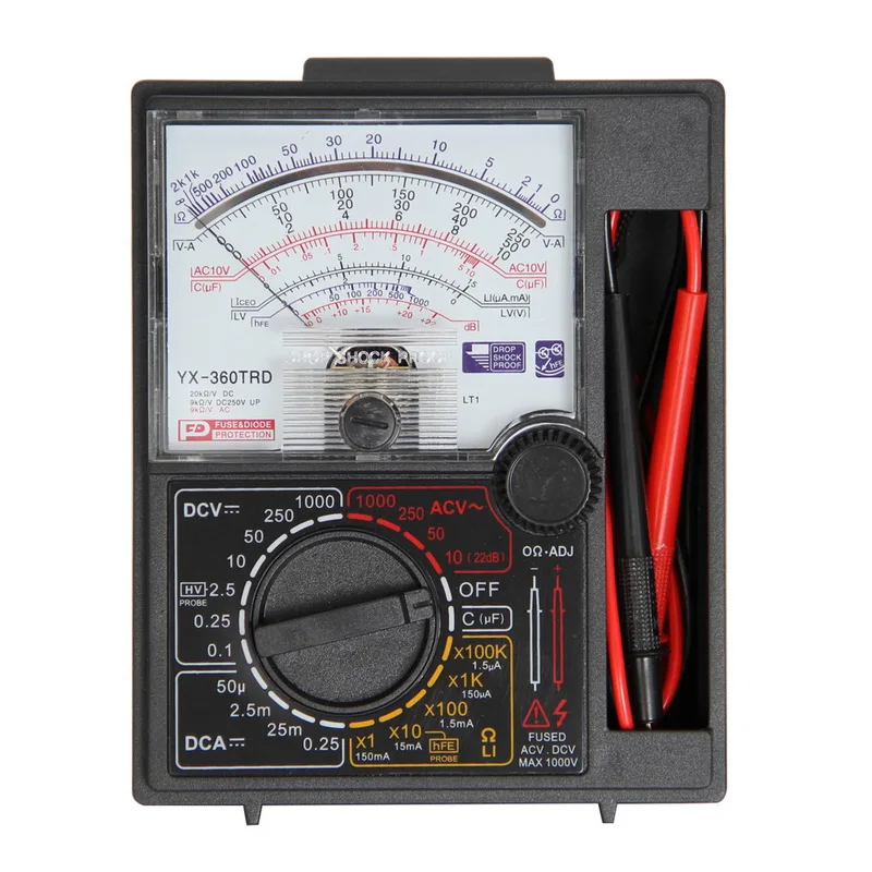 YX360 YX-360TRE-L-B Pointer Multimeter Analog Meter With AC DC Volt Ohm Current Testing Electrical Multi Tester | Инструменты