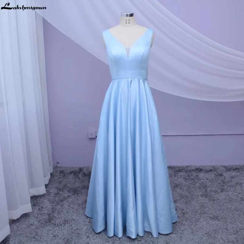 Evening Dresses Long New Arrival Elegant Light Blue V Neck Evening Gown Prom Dress A Line Satin Party Dress vestidos elegantes
Evening Dresses Long New Arrival Elegant Light Blue V Neck Evening Gown Prom Dress A Line Satin Party Dress vestidos elegantes