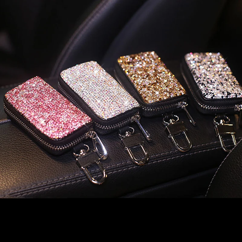 Car Key Case Auto Key Protection Cover Case For VW Leather Car Holder Colorful Rhinestone Wallets Bag Car-Styling Accessories
Car Key Case Auto Key Protection Cover Case For VW Leather Car Holder Colorful Rhinestone Wallets Bag Car-Styling Accessories
