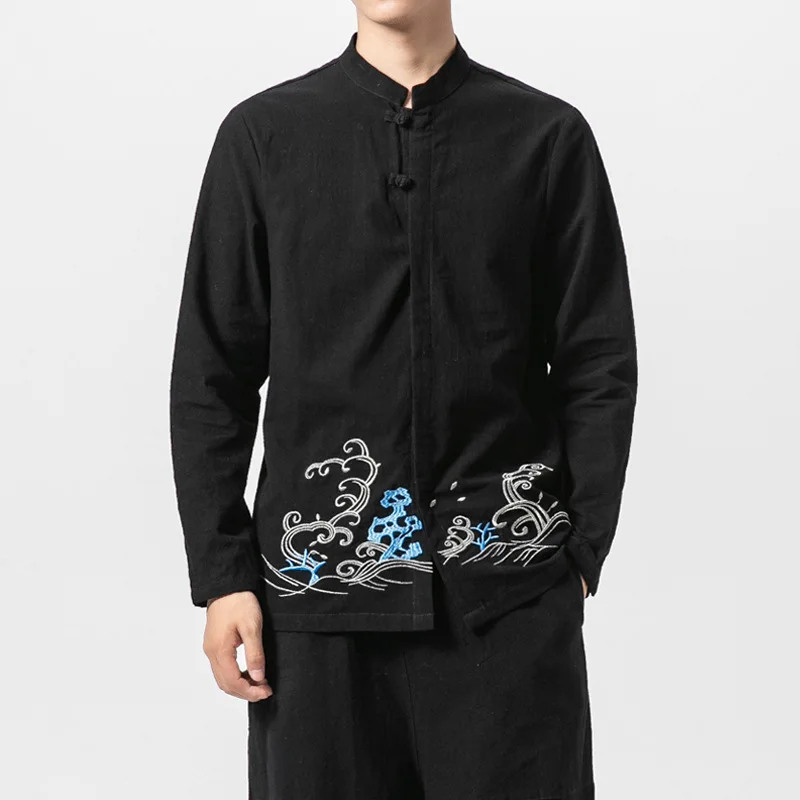 Shirts Men Vintage Leisure Embroidery Wave Casual Shirt Men Plus Size Streetwear Long Sleeve Cotton Shirts
Shirts Men Vintage Leisure Embroidery Wave Casual Shirt Men Plus Size Streetwear Long Sleeve Cotton Shirts