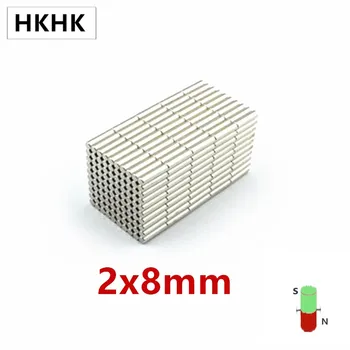 

HKHK 100 200 PCS mini magnet Dia.2x8 mm mm mini magnet encoder 2mm x 8mm strong magnetic standard 2x8 mm