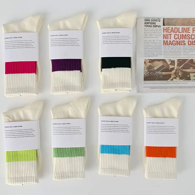 Men Women Ribbed Knit Combed Cotton Crew Socks Bright Contrast Color Splicing Harajuku Hip Hop Skateboard Sport Hosiery
Men Women Ribbed Knit Combed Cotton Crew Socks Bright Contrast Color Splicing Harajuku Hip Hop Skateboard Sport Hosiery