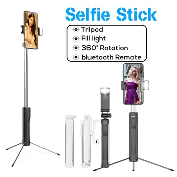 110cm bluetooth Selfie Stick Extendable Tripod with bluetooth Remote Shutter LED Fill Lighting for iPhone IOS Android Phone
110cm bluetooth Selfie Stick Extendable Tripod with bluetooth Remote Shutter LED Fill Lighting for iPhone IOS Android Phone