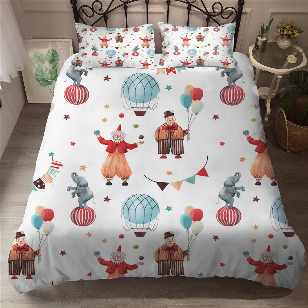 Beding Set Duvet Cover Set Circus Troupe Printed Children Bed Linen Cartoon 3D King Size Coverlet for Kids
Beding Set Duvet Cover Set Circus Troupe Printed Children Bed Linen Cartoon 3D King Size Coverlet for Kids