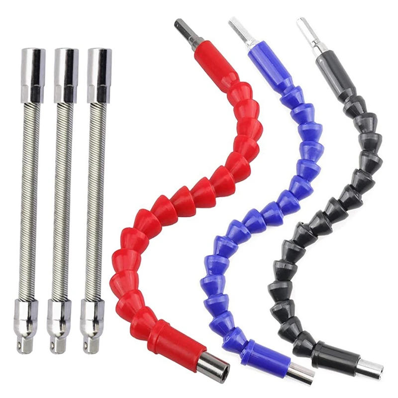 Flexible Drill Bit Extension Kits, 6 Pcs Flexible Socket Extension Cable and Screwdriver Soft Shafts Set, Universal Drill Connec
Flexible Drill Bit Extension Kits, 6 Pcs Flexible Socket Extension Cable and Screwdriver Soft Shafts Set, Universal Drill Connec