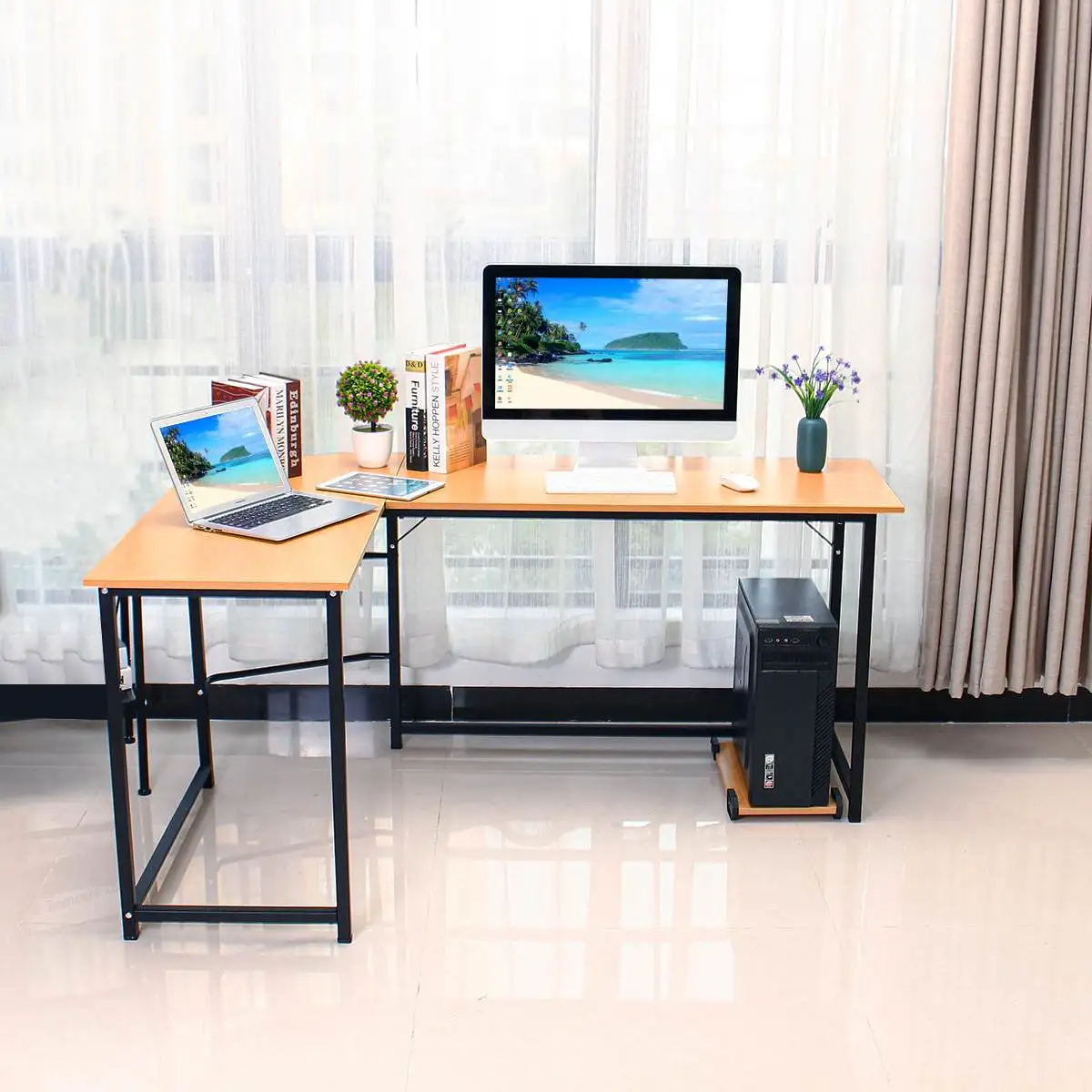 Modern Simple L-Shaped Corner Desktop Computer Desk Table Laptop Table Writing Desk Home Office Furniture Standing Desk meubles Modern Simple L-Shaped Corner Desktop Computer Desk Table Laptop Table Writing Desk Home Office Furniture Standing Desk meubles
